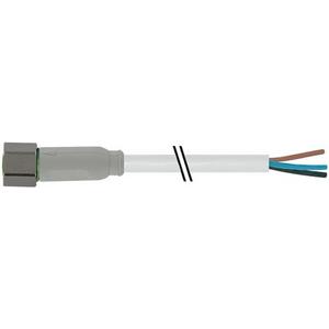 F&B M8 Buchse gerade mit freiem Leitungsende PVC-OB 3x0,25 grau 3m