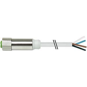 M12 Steel Buchse gerade freies Leitungsende PVC-OB 4x0,34 grau 1,5m