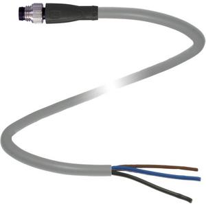 Kabelstecker M8 gerade Bauform 3-polig 2 m PUR Kabel offenes Ende