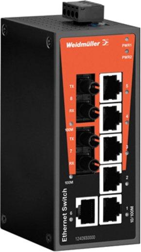 8 Port Netzwerk Switch 6xRJ45 2xST