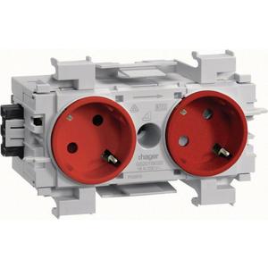 Steckdose 2-fach 45° Wago frontrastend rot