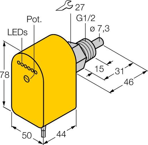 Strömungssensor mit integrierter Auswerteelektronik 230 V AC