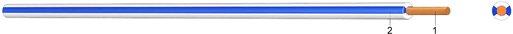PVC Aderleitung Yf 4 blau/weiß Eca 100m Bund