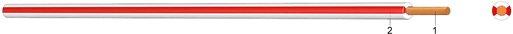 PVC Aderleitung Yf 2,5 rot/weiß Eca 100m Bund