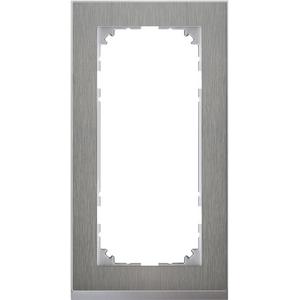 M-Pure Decor Abdeckrahmen 2fach ohne Mittelsteg Edelstahl/aluminium