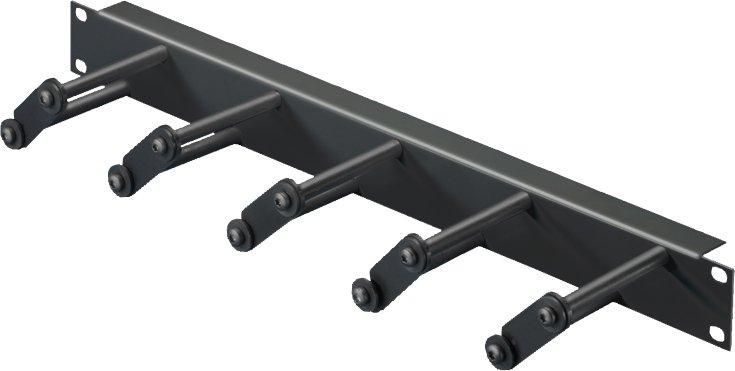 Rangierpanel 1HE RAL9005 mit Kabelsprossen