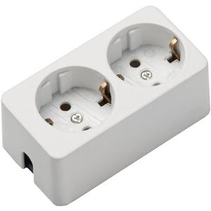 Tischverteiler ohne Kabel 2-fach weiß