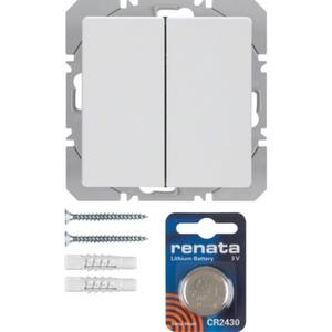 KNX - Funk Wandsender 2-fach flach quicklink Q.1 / Q.3 polarweiß samt