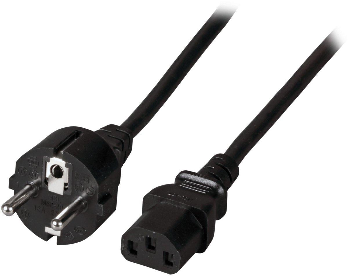 Netzleitung Schuko 180°-C13 180° schwarz 2 m 3 x 0.75 mm²