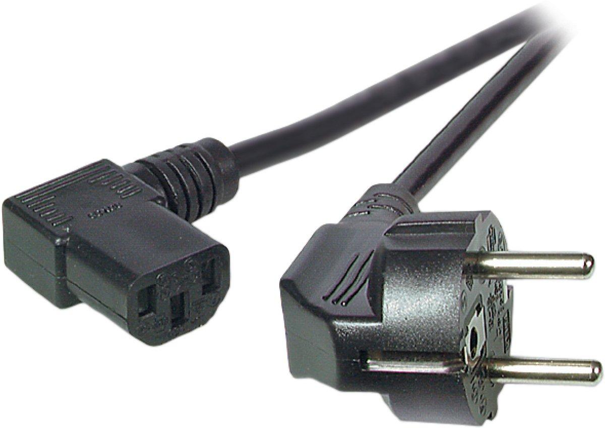 Netzleitung Schuko 90°-C13 90° schwarz 2 m 3 x 0.75 mm²