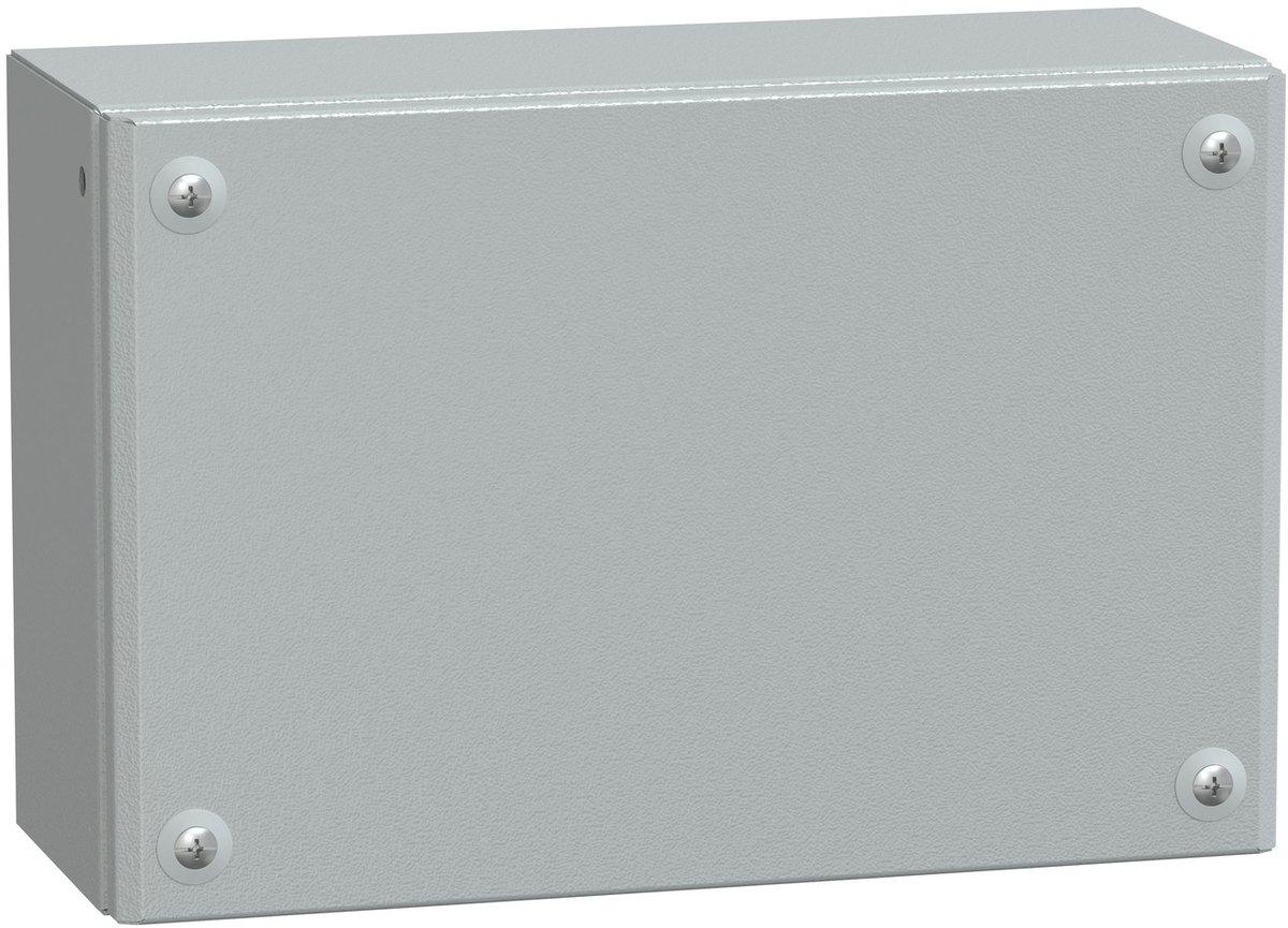 SBM Industriegehäuse Stahlblech RAL7035 ohne Montageplatte H200 x B300 x T120 mm