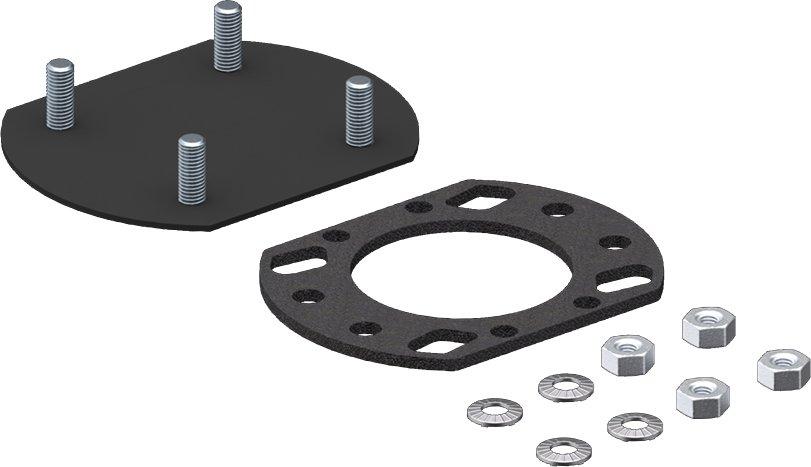 Abdeckplatte für Tragarmanschluss 90x71mm Oberfläche lackiert in RAL 7