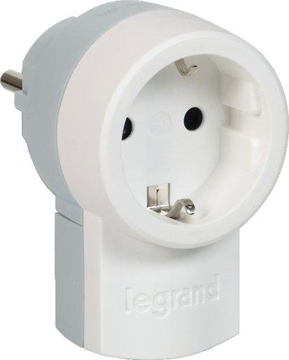 Stecker mit Schukosteckdose Ultraweiß