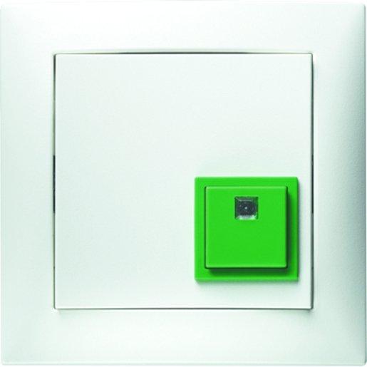 Abstelltaster mit Rahmen S.1 polarweiß glänzend