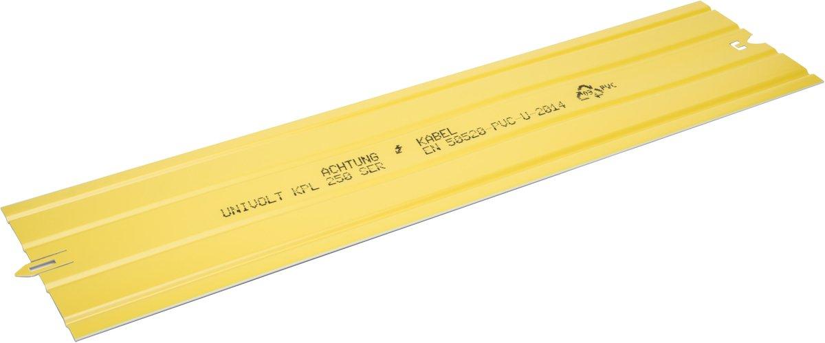 Kabelabdeckplatte PVC 200mm Oberseite gelb Achtung Kabel 1m