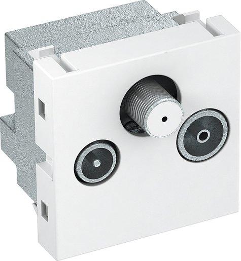 Antennensteckdose Stichdose Radio-TV-SAT 45x45mm reinweiß RAL 9010