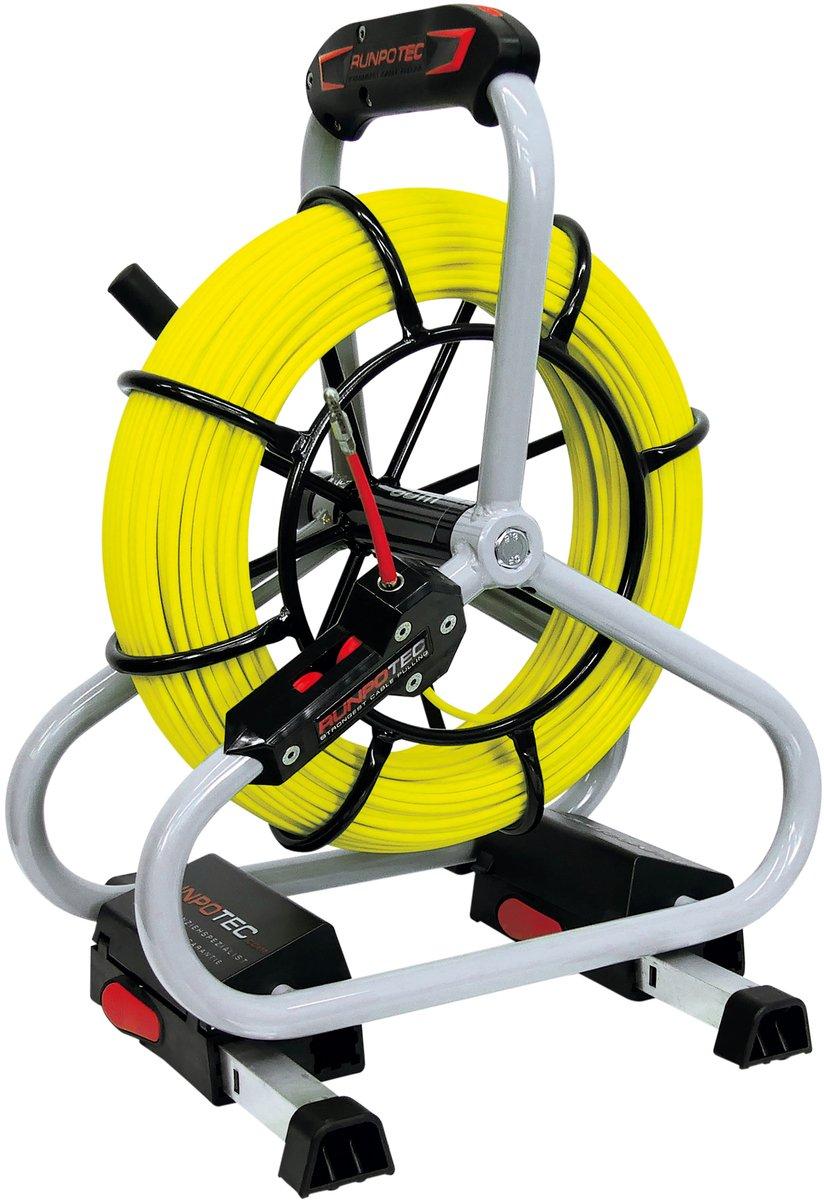 Profi-Set Glasfaserstab Ø 4,5mm Gewinde RG6 50m inkl. Haspel