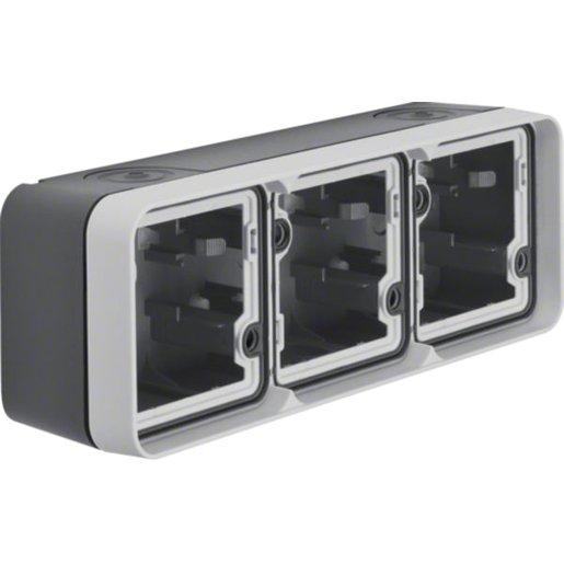 Gehäuse 3-fach waagerecht mit Rahmen AP