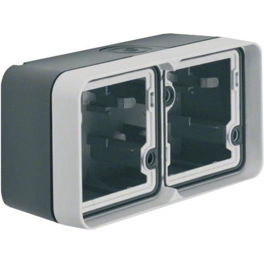 Gehäuse 2-fach waagerecht mit Rahmen AP