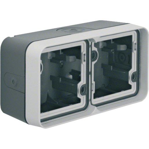 Gehäuse 2-fach waagerecht mit Rahmen AP