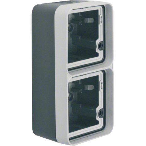 Gehäuse 2-fach senkrecht mit Rahmen AP