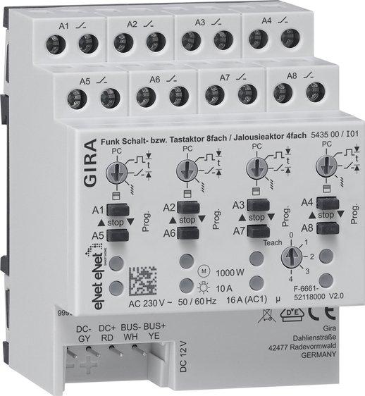 Funk-Schalt-Jalousieaktor REG 8f/4f eNet