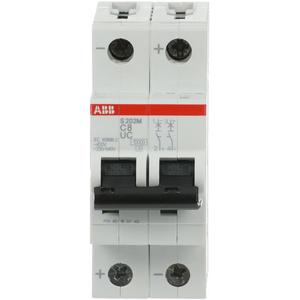 LS-Schutzschalter 2-polig 10kA C-Char 8A 2TE