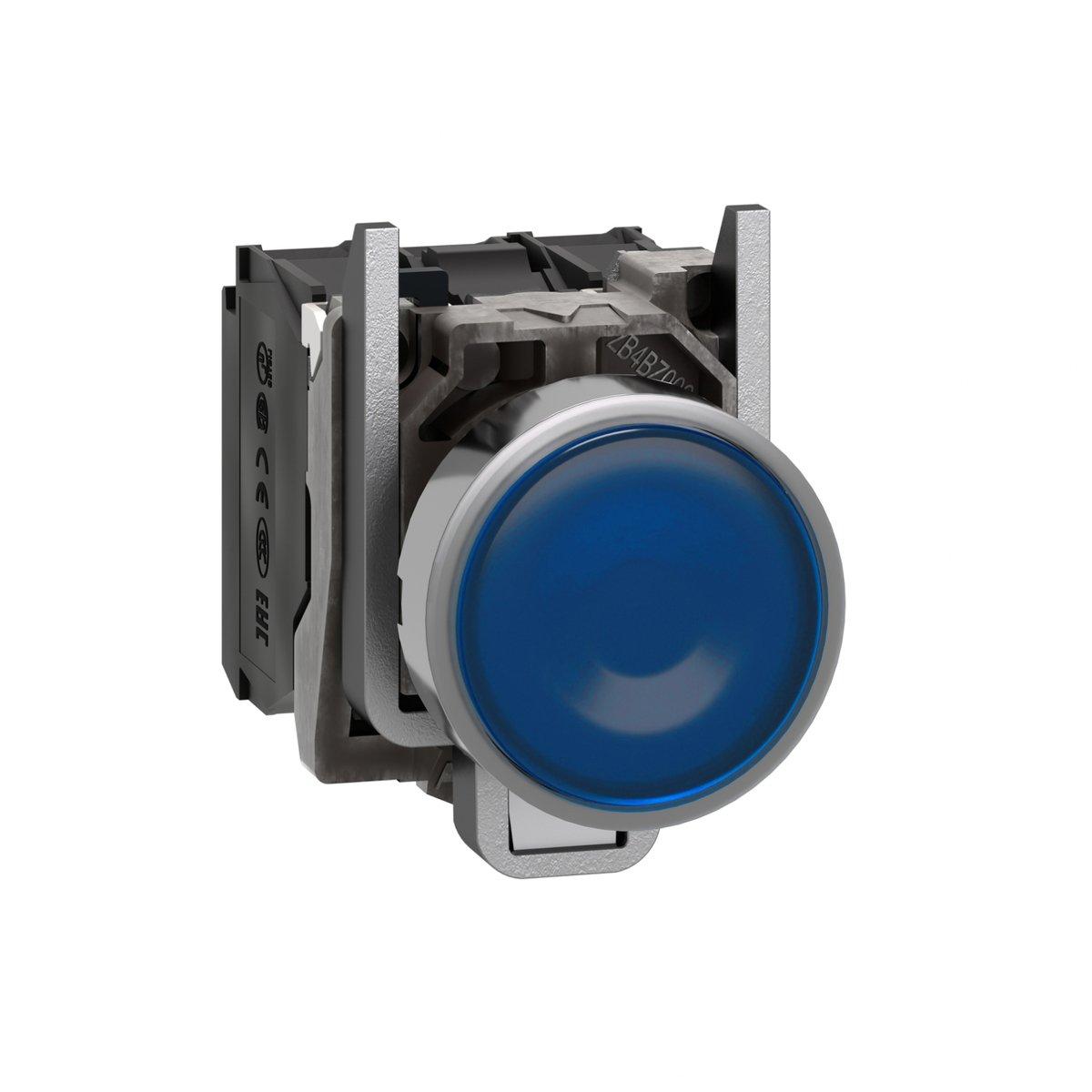 Leuchtdrucktaster blau flach 1S + 1Ö tastend LED 24 V AC/DC