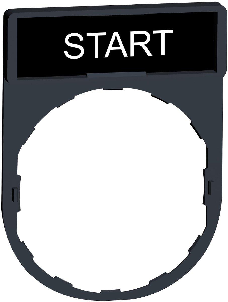 Schildträger 30 x 40 mm für Ø 22 mm Geräte mit Schild START