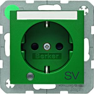 Steckdose SCHUKO mit Kontroll-LED Beschriftungsfeld Berker S.1/B.3/B.