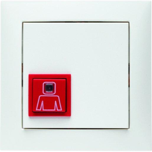 Ruftaster mit Rahmen Berker S.1 polarweiß matt