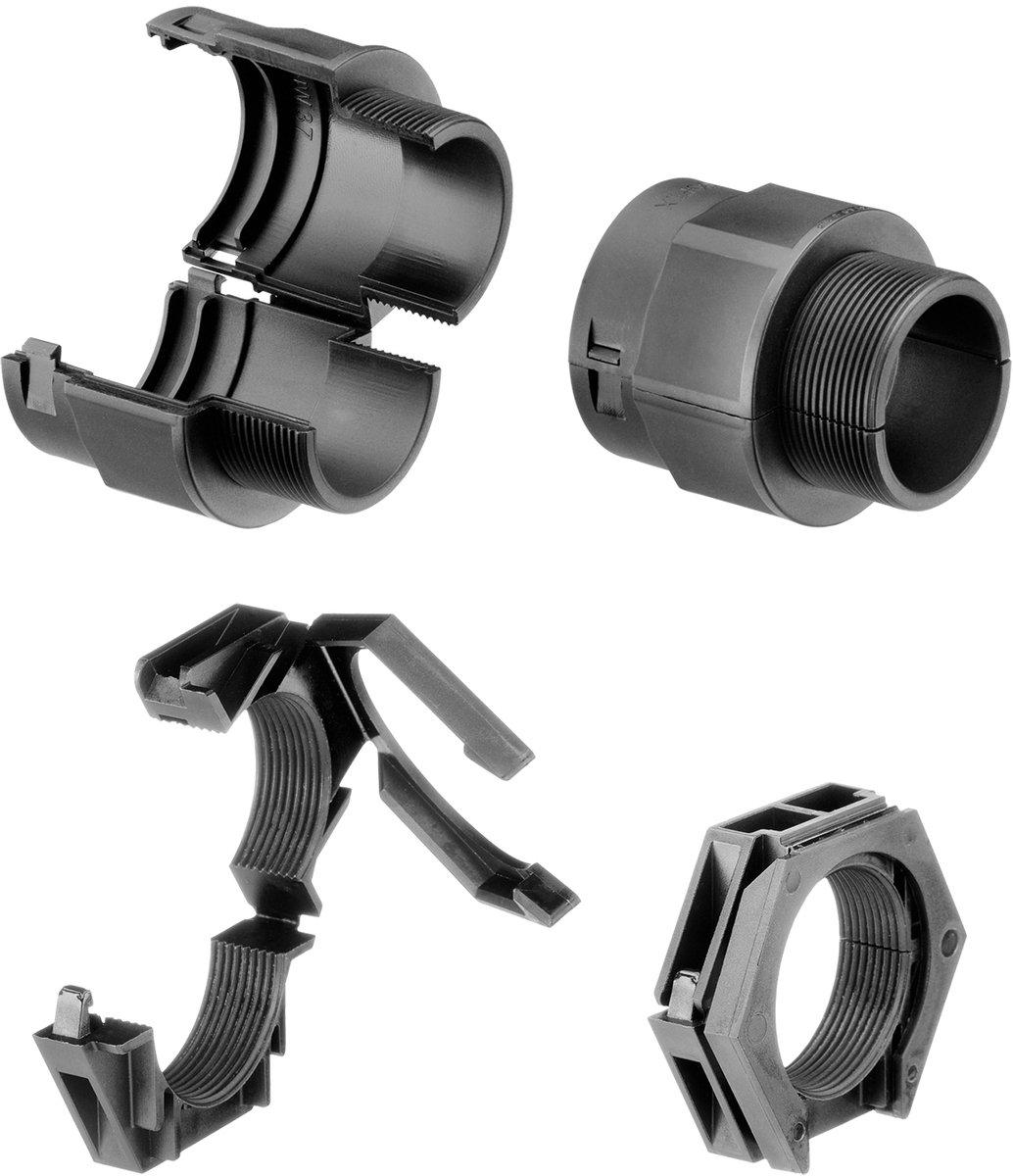 Kunststoff Verschraubung teilbar 23(Pg29)aus PA6 halogenfrei schwarz