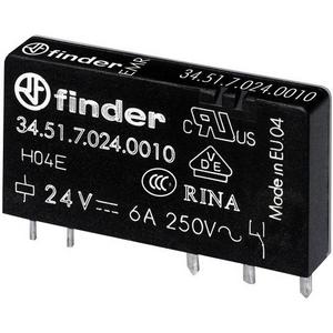 Steck- Printrelais elektromech. 1 W / 6A / 5VDC sensitiv Serie 34