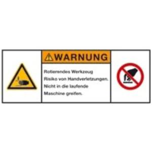 Produktsicherheitsschild Warn.rotierendes Wkz Folie selbstkl. 75x200mm