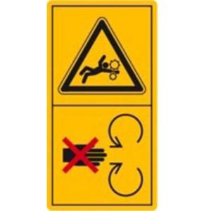 Sicherheitszeichen Abstand zu dreh. Maschinenteilen… Folie 168x88mm