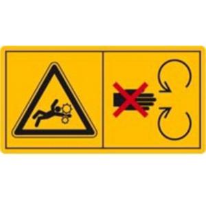 Sicherheitszeichen Abstand zu dreh. Maschinenteilen… Folie 88x168mm