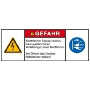 Produktsicherheitsschild Gefahr - Elektrischer Schlag Folie 35x100mm