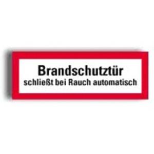 Feuerwehrsch. Brandschutztür schließt bei … Folie selbstkl. 105x297mm