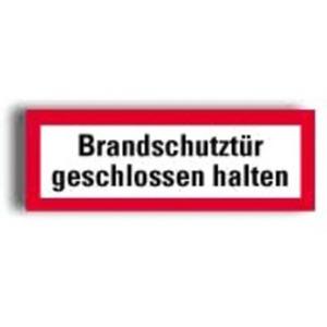 FW-Schild Brandschutztür geschlossen halten Folie doppelseit. 74x210mm