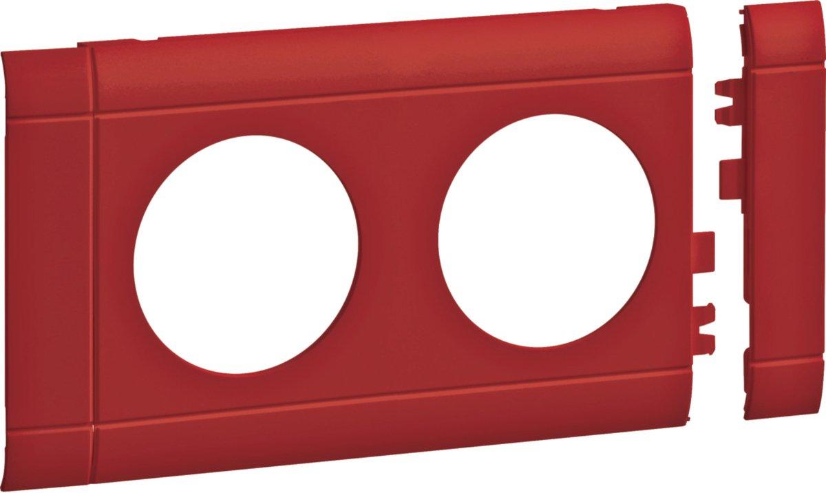 Blende 2-fach Steckdose Oberteil 80 mm rot