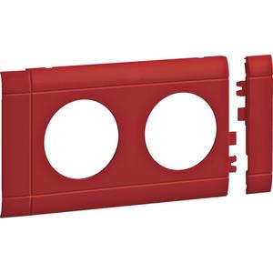 Blende 2-fach Steckdose Oberteil 80 mm rot