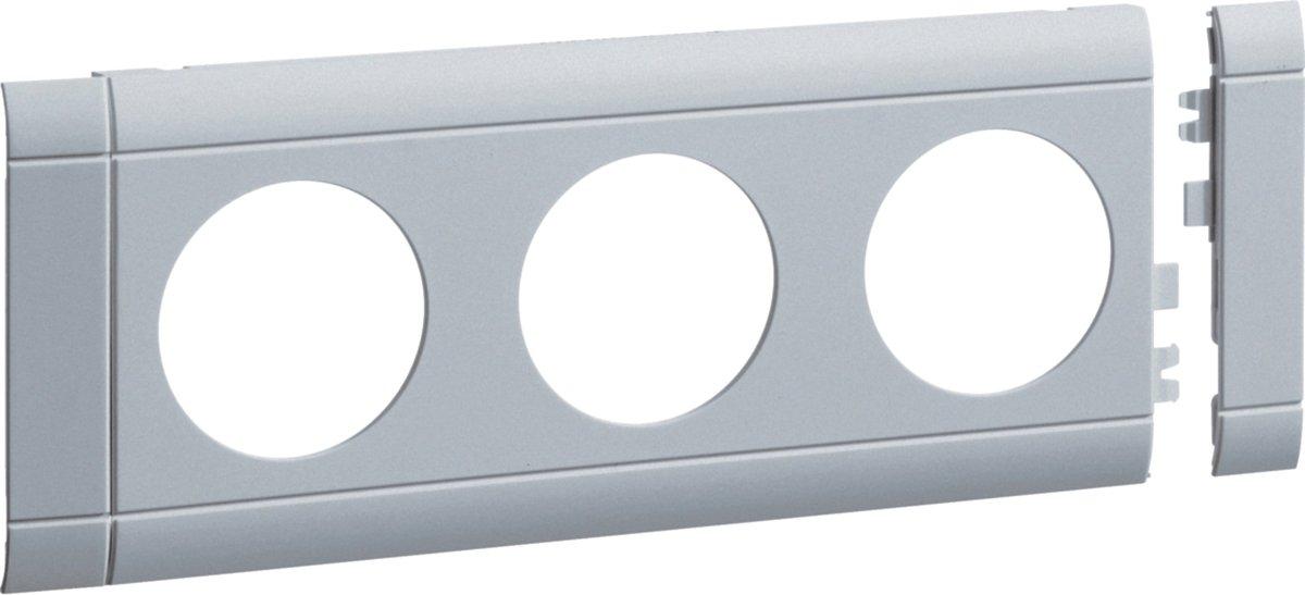 Blende 3-fach Steckdose Oberteil 80 mm lackiert Alu
