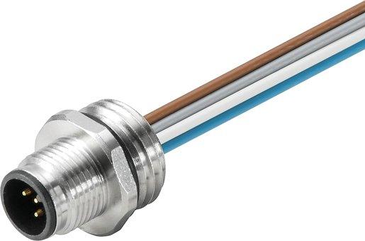 Einbaustecker M12 Stift 4-polig gerade M 16