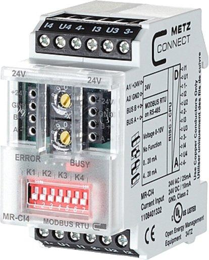 Modbus Modul RTU mit 4 analogen Strom-/ Spannungseingängen MR-CI4