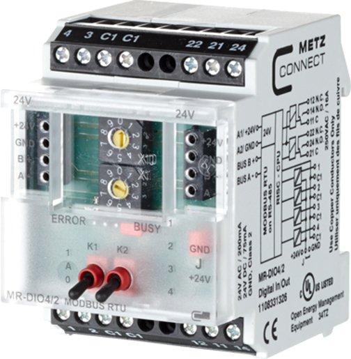 Modbus I/O Modul RTU 4 digitale Eingänge / 2 Relaisausgänge / Wechsler MR-DIO4/2