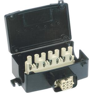 Energieverteiler mit 1x Han Q 8/0 Buchseneinsatz im Han-Compact Tüllengehäuse