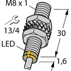 Induktiver Sensor Faktor 1 M8-Gewinde Sn 3mm pnp-Schließer 2m Kabel