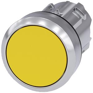 Drucktaster 22 mm rund MET hochglanz gelb Druckknopf flach tastend