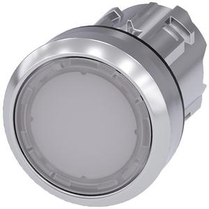 LeuchtDrucktaster 22mm rund MET Hochglanz ws Druckknopf flach tastend