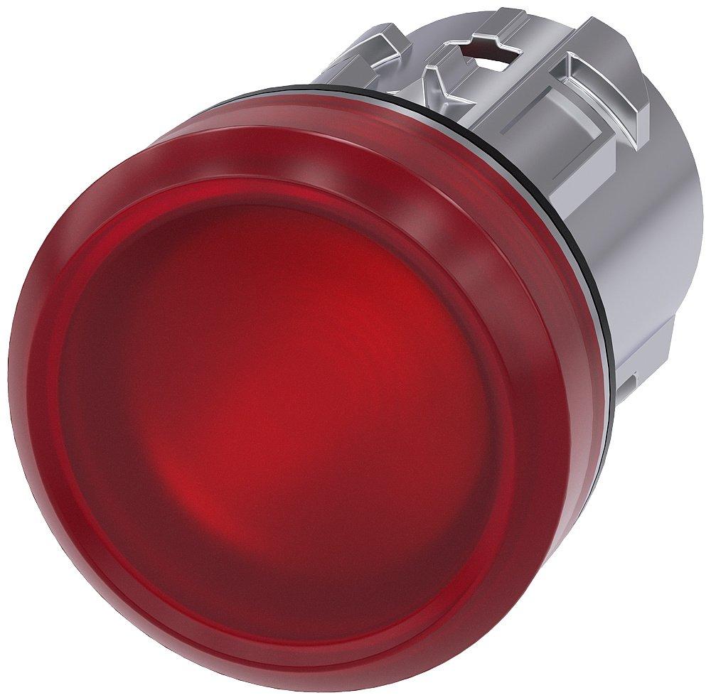 Leuchtmelder 22mm rund MET Hochglanz rot Linse Glatt
